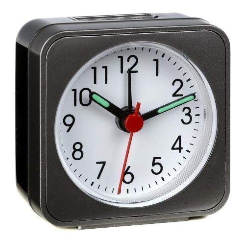 Travel clock with Sweep clockwork LA PALMA 60.1019.10 anthracite by Wetterladen