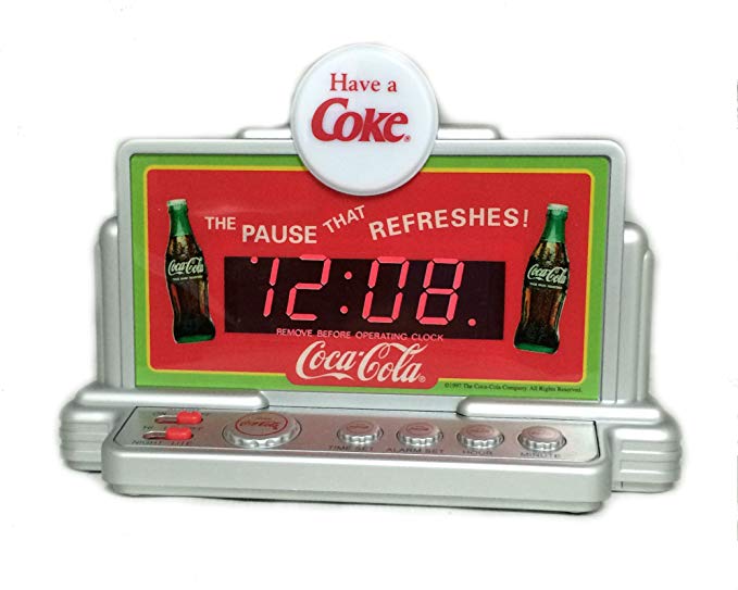 Coca-Cola Digital Alarm Clock Speedy Set With Night-Light