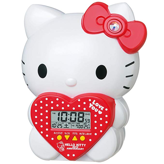 SEIKO CLOCK ( Seiko clock ) Hello Kitty three-dimensional character alarm clock ( white pearl paint ) JF377A Hello Kitty 40th Anniversary limited model JF377A