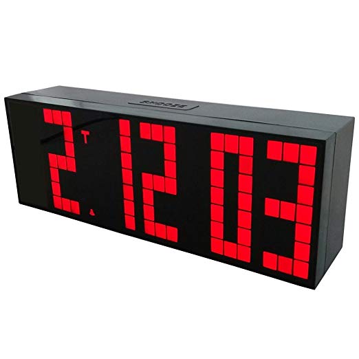 CHKOSDA Digital Snooze Alarm Clock with Large LED Display Board, Remote Control, Red