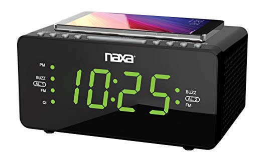 Naxa Electronics NRC-191 Radio Alarm Clock Shiny, Black