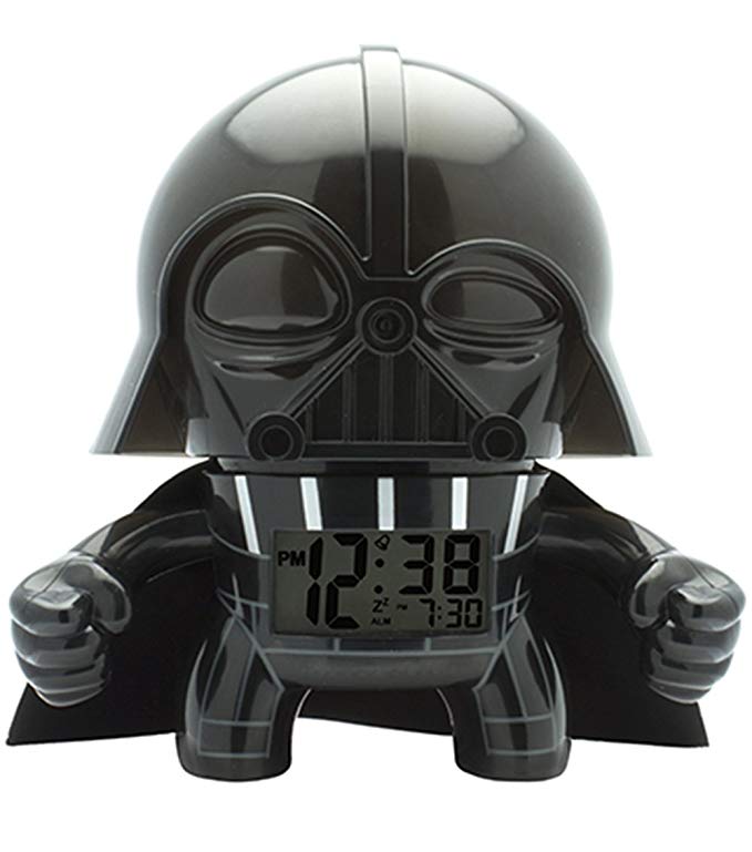 BulbBotz Star Wars Darth Vader Kids Light up Alarm Clock | Black/Gray | Plastic | 7.5 inches Tall | LCD Display | boy Girl | Official