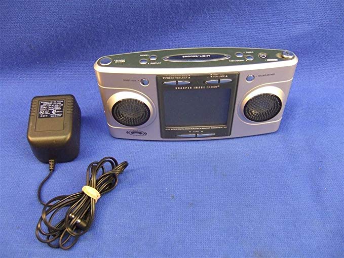 Sharper Image Big Screen Alarm Clock Radio Sound Soother 20 Sleep Therapy