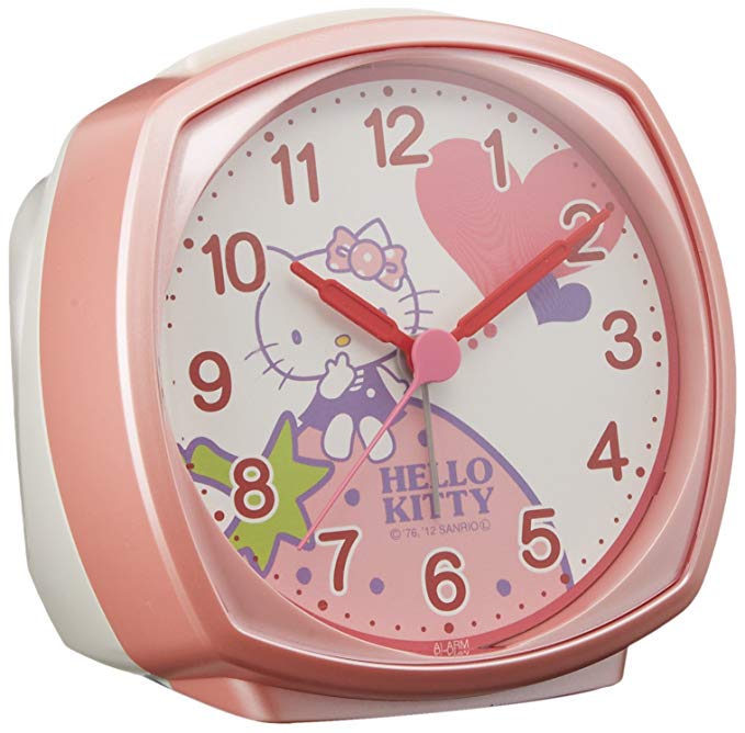 Hello Kitty Bell Type Alarm Clock Pink by Rhythm Clock