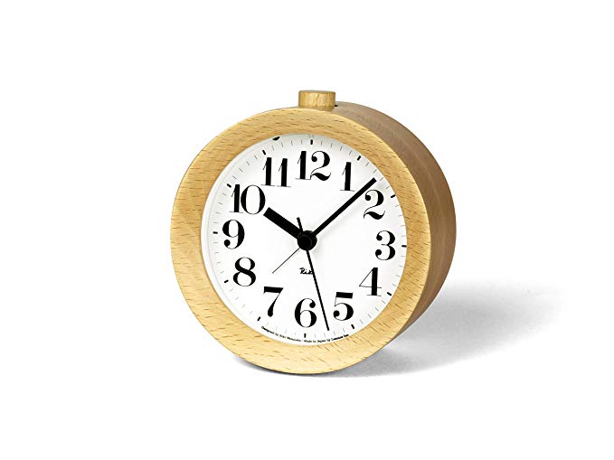 Lemnos Riki Wooden Alarm Clock Natrual