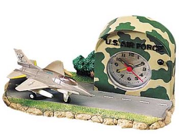 US Air Force Army F-16 Aircraft Plane Alarm Clock #30113