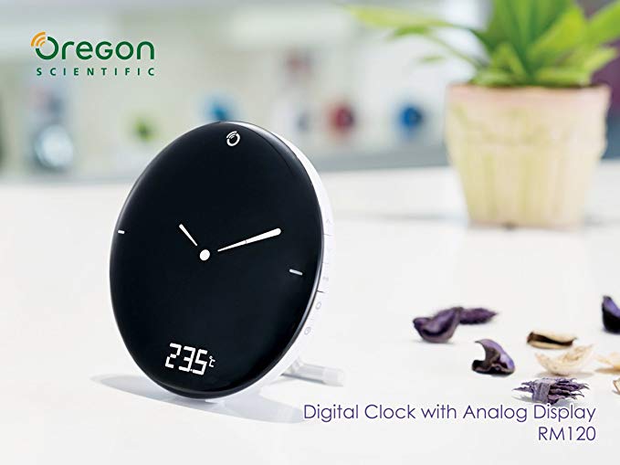 Radio Control Clock - Time & Weather Digital Alarm Clock - RCC Clock with Time, Calendar, Weekday, Dual Alarms, Indoor Temperature and Easy-to-read LCD Backlight Display Snooze Function Available