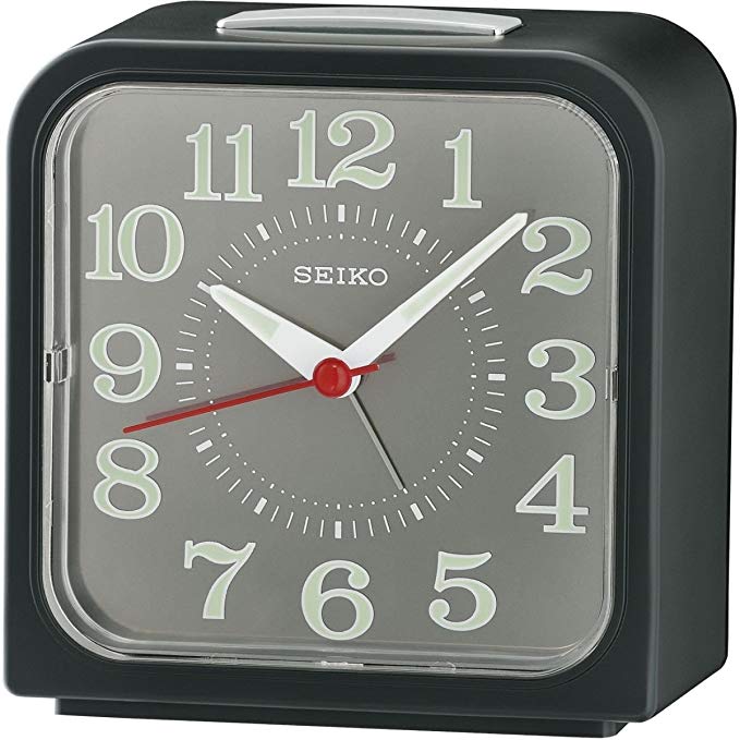 Seiko Bell Alarm Clock with Snooze & Light - Black