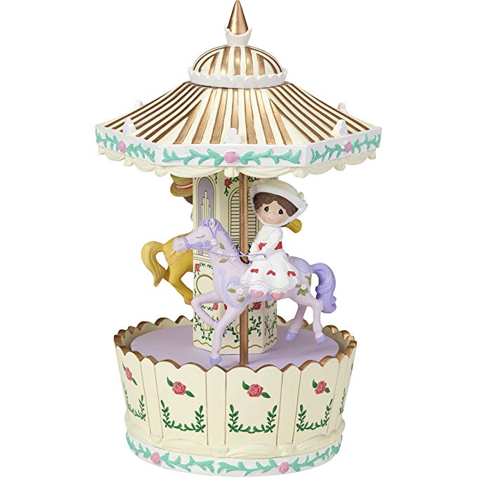 Precious Moments Disney Mary Poppins Make Every Day a Jolly Holiday Carousel Rotating Resin Music Box 173111