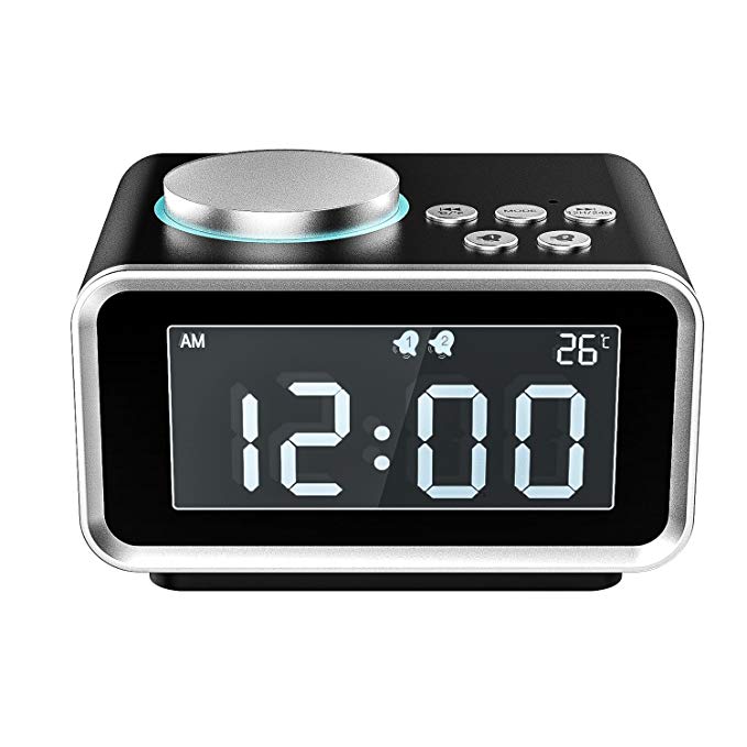 Digital Alarm Clock, MoKo Multifunctional FM Radio Dual Alarm Table ...